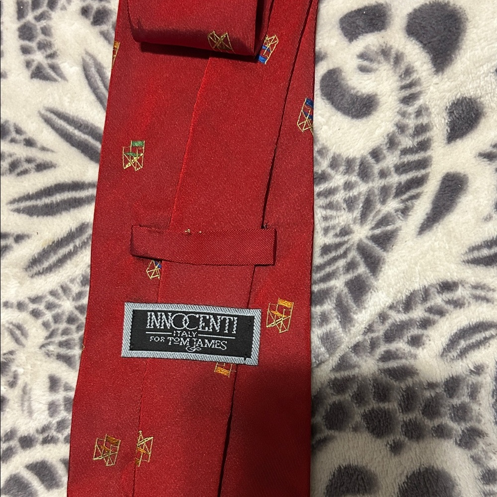 Red Geometric Men's Tie